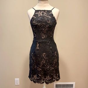 Low Back black lace and sequin dress!
